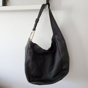 Gucci Greenwich Stirrup Black Leather Shoulder Bag